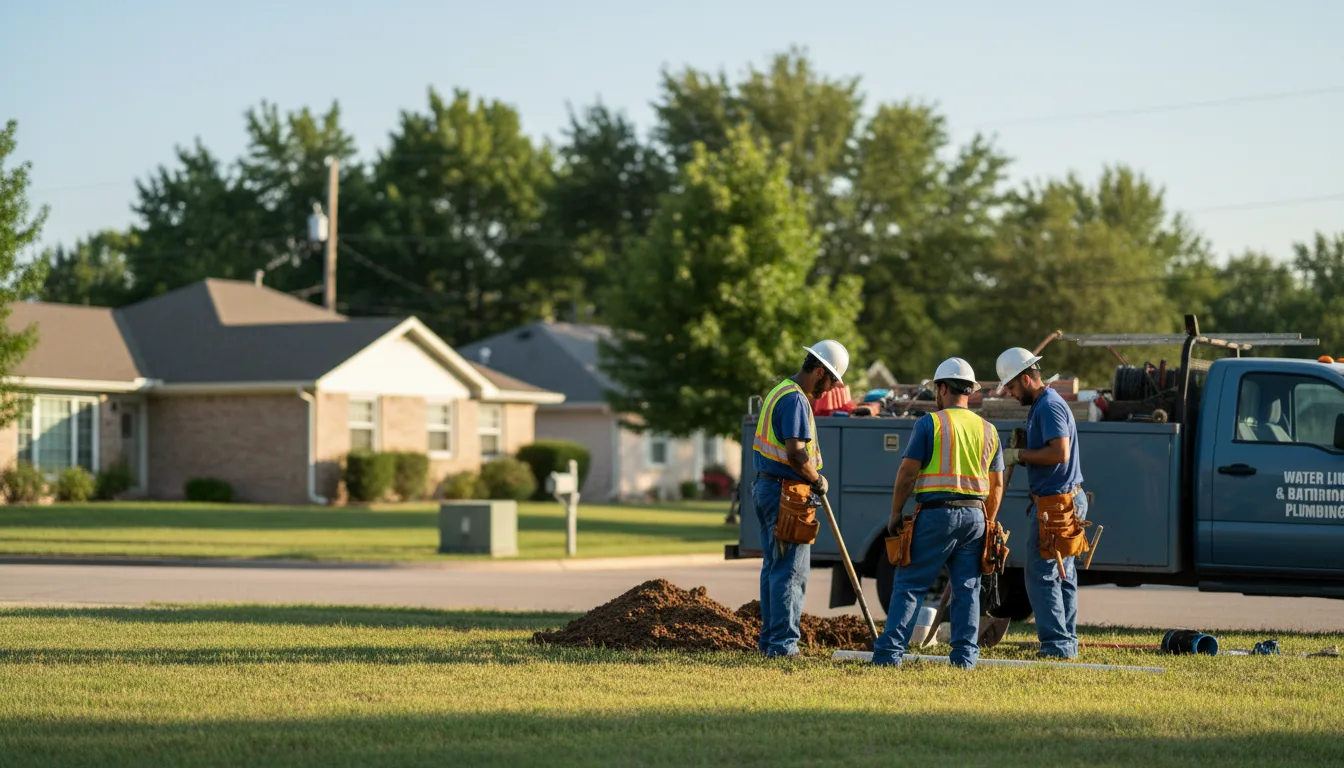 Residential water line and bathroom plumbing service in Lynchburg, VA